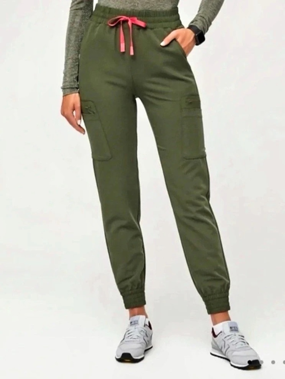 Figs Women's Dark Olive Atlanta High Waisted Jogger Scrub Pants - women XXS40